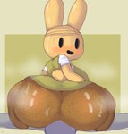 anthro big_butt bodily_fluids breasts butt clothed clothing duo facesitting female huge_butt looking_at_viewer looking_back looking_back_at_viewer no_underwear sitting_on_another sweat darky animal_crossing nintendo coco_(animal_crossing) lagomorph leporid mammal rabbit hi_res