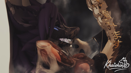 anthro duo male male/male khaishin khaishin_(character) zonadasharkie_(character) canid canine canis mammal nardoragon wolf 16:9 3d_(artwork) digital_media_(artwork) hi_res widescreen