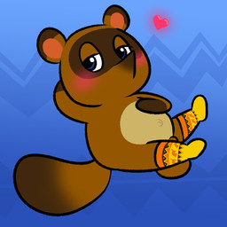 anthro balls big_balls blush brown_body brown_fur chibi fur genitals heart_symbol male penis slightly_chubby solo nishi_oxnard animal_crossing nintendo tom_nook_(animal_crossing) canid canine mammal raccoon_dog tanuki 1:1 2020