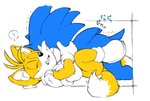 2020 2_tails age_difference anal anal_penetration anthro anthro_on_anthro anthro_penetrated anthro_penetrating anthro_penetrating_anthro blue_body blue_fur bodily_fluids canid canine clenched_teeth clothed clothing colored_sketch dipstick_tail duo erosuke eulipotyphlan exclamation_point eyes_closed footwear fox from_front_position fur gloves handwear hedgehog interspecies japanese_text looking_pleasured lying male male/male male_penetrated male_penetrating male_penetrating_male mammal markings miles_prower missionary_position mostly_nude multi_tail multicolored_tail older_male on_back penetration penile penile_penetration penis_in_ass restricted_palette sega sex shoes simple_background sketch sonic_the_hedgehog sonic_the_hedgehog_(series) tail tail_markings tears teeth text white_body white_fur yellow_body yellow_fur younger_male younger_penetrated
