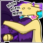 anal anthro big_tail blue_nose blush blush_lines butt curled_tail duo footprint fur genitals heart_pupils highlights_(coloring) licking male male/male male_rimming_male markings mlem_(sound_effect) oral pawprint pawprint_(marking) penis purple_body purple_fur purple_highlights purple_penis rimming sex sticker tail text tongue yellow_body yellow_fur roxo_(artist) fenjay roxo canid canine fennec_fox fox mammal true_fox 1:1 colored shaded