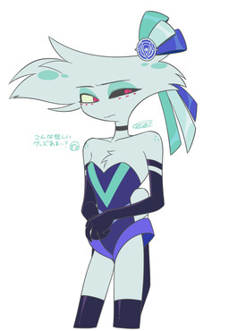 4_arms clothed clothing femboy lgbt_pride male multi_arm multi_limb pride_color_clothing pride_colors solo text vincian_pride_colors enaic31 hazbin_hotel hellaverse angel_dust arachnid arthropod demon humanoid spider absurd_res hi_res japanese_text translation_request