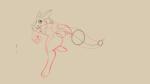 16:9 2d_animation animated anthro bandai_namco canid digimon digimon_(species) digital_media_(artwork) female frame_by_frame gf mammal renamon short_playtime simple_background sketch solo widescreen