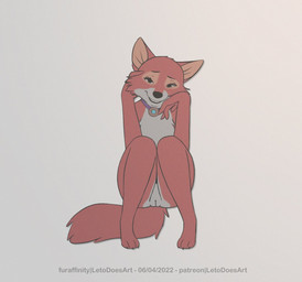 3_toes 4_fingers anthro barefoot bedroom_eyes black_eyes black_nose brown_body brown_feet brown_fur claws crouching eyelashes feet female fingers fur genitals innie_vulva looking_at_viewer narrowed_eyes open_mouth presenting presenting_vulva seductive simple_background smile smiling_at_viewer solo spread_legs spreading teeth text toe_claws toes vulva white_background letodoesart disney robin_hood_(disney) maid_marian canid canine fox mammal red_fox true_fox 2022 dated digital_drawing_(artwork) digital_media_(artwork) english_text hi_res