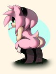 alternative_fashion amy_rose anthro anus butt cigarette clothing crouching eulipotyphlan female genitals goth half-closed_eyes hedgehog hi_res mammal narrowed_eyes nude panties pussy sega shumpy smoking solo sonic_the_hedgehog_(series) underwear