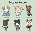 anthro bandage band-aid chibi cigarette clothed clothing eyes_closed group male open_mouth smile text humon bird_dog canid canine canis domestic_dog german_shepherd golden_retriever herding_dog hunting_dog husky mammal nordic_sled_dog pastoral_dog retriever shih_tzu spitz toy_dog english_text