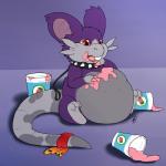 alternate_color ambiguous_gender belly big_belly buckteeth claws collar dessert eating feral food fur grey_body grey_fur ice_cream leash nude purple_background purple_body purple_fur red_eyes simple_background solo spiked_collar spikes teeth text toe_claws shikaro nintendo pokemon fan_character alolan_form alolan_raticate generation_7_pokemon mammal pokemon_(species) regional_form_(pokemon) rodent 1:1 2016 english_text hi_res signature