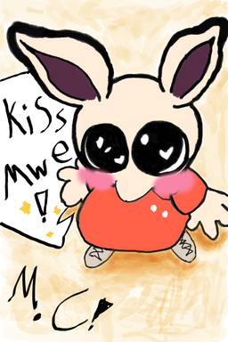 anthro big_ears big_eyes blush breasts dialogue female heart_eyes heart_symbol looking_up solo speech_bubble marthan_crowl_(artist) beastars netflix haru_(beastars) lagomorph leporid mammal rabbit 2:3 hi_res meme