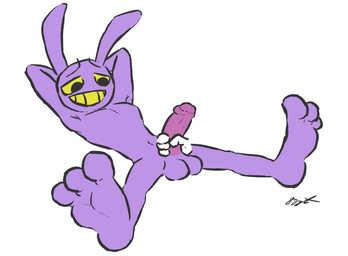 3_toes anthro balls curling_toes disembodied_hand duo feet foreskin genitals grin handjob hands_behind_head humanoid_genitalia humanoid_penis male male_focus nude penile penis retracting_foreskin sex smile soles solo_focus spread_legs spreading toes gaygoat glitch_productions the_amazing_digital_circus jax_(tadc) lagomorph leporid mammal rabbit 2d_animation animated frame_by_frame hi_res short_playtime