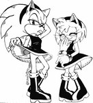 accessory anthro bleh boots bracelet clothed clothing clothing_lift crossdressing dress dress_lift duo female footwear hair_accessory hairband jewelry laugh male shoes tail thin_calves thin_legs thin_thighs tongue tongue_out sheila96716588 sega sonic_the_hedgehog_(series) amy_rose sonic_the_hedgehog eulipotyphlan hedgehog mammal line_art sketch