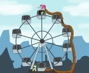 ambiguous_gender amusement_ride blue_body blue_fur cloud cutie_mark day excessive_feces eyes_closed feces feces_on_ground feces_on_object female female_pooping feral ferris_wheel fur green_hair group hair heart_symbol hyper hyper_feces hyper_feces_pile looking_up open_mouth outside pink_body pink_fur pink_hair pooping pooping_on_floor public_pooping scatplay sky smile talking_to_self text trio wide_eyed yellow_body yellow_fur dendollae friendship_is_magic hasbro my_little_pony pinkie_pie_(mlp) equid equine horse mammal pony english_text