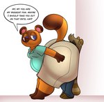 ambiguous_gender anthro big_butt biped butt butt_smother duo huge_butt hyper hyper_butt male male/ambiguous simple_background smothering stinkface text thick_thighs white_background wide_hips colelucario animal_crossing nintendo tom_nook_(animal_crossing) tuck_(colelucario) canid canine mammal raccoon_dog tanuki 2022 digital_media_(artwork) english_text hi_res