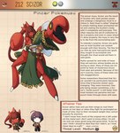 anthro belt clothing dress female hair long_hair male purple_hair red_body red_hair red_skin rope rope_belt spikes spikes_(anatomy) wings yellow_eyes kinkymation nintendo pokemon generation_2_pokemon human mammal pokemon_(species) scizor hi_res