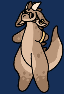 ambiguous_gender anthro big_tail brown_body brown_scales dancing dot_eyes ear_piercing ear_ring eyewear glasses horn piercing ring_piercing scales simple_eyes tail thick_thighs wide_hips stinkvali scarf_(scafen) kobold scalie animated