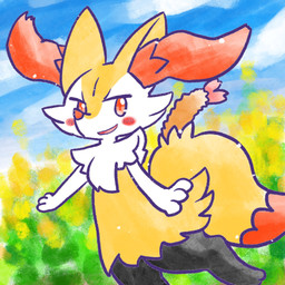ambiguous_anthro ambiguous_gender anthro biped blush blush_stickers cloud digitigrade dipstick_tail flower food front_view looking_at_viewer markings object_in_tail on_one_leg open_mouth open_smile outside plant shrimp_(food) simple_background sky smile snout solo standing tail tail_markings three-quarter_view annyui0611 nintendo pokemon braixen canid generation_6_pokemon mammal pokemon_(species) 1:1 2024 digital_drawing_(artwork) digital_media_(artwork) hi_res japanese_description portrait three-quarter_portrait translated_description