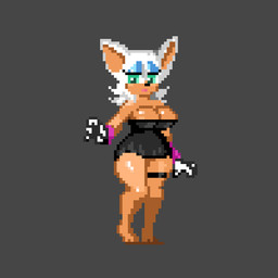anthro barefoot big_breasts bottomwear breasts cleavage clothed clothing curvy_figure dress eyelashes eyeshadow feet female fur glistening makeup mostly_nude partially_clothed shortstack skirt solo thick_thighs tight_clothing voluptuous voluptuous_female white_body white_fur wide_hips mirnmuffin sega sonic_the_hedgehog_(series) rouge_the_bat bat mammal 1:1 digital_media_(artwork) pixel_(artwork)