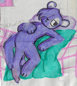 anthro balls bed bed_sheet bedding belly big_balls big_penis bored claws erection feet foot_fetish foot_play footjob foreskin fur furniture genitals hair huge_penis humanoid_genitalia humanoid_penis looking_at_viewer lying male nude on_bed paws penile penis pillow purple_body purple_fur relaxing saggy_balls sex simple_background solo yoshreveluv blushcrunch_studio flavor_frenzy roblox ube_(flavor_frenzy) bear mammal ursine colored_pencil_(artwork) marker_(artwork) mixed_media traditional_media_(artwork)
