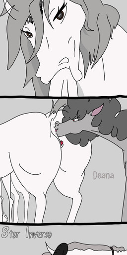 anal bestiality bestiality_kiss big_butt butt fellatio female feral feral_on_feral feral_penetrated feral_penetrating feral_penetrating_feral group horn human_penetrating kiss_on_lips looking_at_viewer male male/female oral penetration penile rimming rimming_female sex hannah_hh demon equid equine horse human mammal absurd_res animated animated_comic comic hi_res
