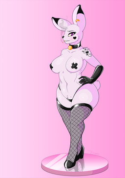 5_fingers anthro armwear big_breasts black_nose breasts cigarette cigarette_in_mouth clothed clothing collar ear_piercing elbow_gloves eyelashes female fingers fishnet_clothing fishnet_legwear footwear fur gloves half-closed_eyes hand_on_hip handwear heart_(marking) high_heels latex latex_clothing latex_gloves latex_handwear legwear markings narrowed_eyes navel nipple_outline nipple_tape object_in_mouth pasties piercing purple_eyes shoes short_tail skimpy smoke smoking solo standing stockings tail tape tattoo thigh_highs thong underwear white_body white_fur blepwep lagomorph leporid mammal rabbit 2021 absurd_res digital_media_(artwork) full-length_portrait hi_res portrait shaded