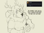 anthro ask_blog keyboard male solo stylus text zourik zourik_(zourik) deer mammal 4:3 absurd_res english_text hi_res line_art sketch