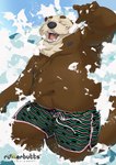 anthro belly clothing eyes_closed furry-specific_brand humanoid_hands male mature_male moobs navel nipples open_mouth outside overweight overweight_anthro overweight_male solo swimwear water senor_nutria rudderbutts xavier_(rudderbutts) mammal mustelid otter sea_otter 2021 hi_res