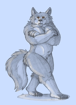 anthro big_breasts breast_squish breasts covering covering_self crossed_arms female fur grumpy hand_on_breast huge_breasts muscular muscular_anthro muscular_female navel nude nude_anthro nude_female overweight overweight_anthro overweight_female solo squish standing tail thick_thighs wide_hips sillywerwolf armello league_of_geeks magna_(armello) canid canine canis mammal wolf hi_res