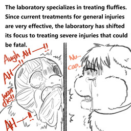 abuse ambiguous_feral ambiguous_gender animal_abuse baby_talk bodily_fluids crying duo empty_eye_sockets eye_contact feral flayed gore looking_at_another missing_ear scared severed_body_part severed_leg severed_limb skinless suicidal tears teeth text torture yellowcottoncandy030 fluffy_pony fluffy_pony_(species) mammal 1:1 2025 comic digital_media_(artwork) english_text hi_res