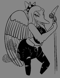alternative_fashion back_wings clothed clothing diaper electronics feathers feces feces_in_diaper female microphone microphone_stand pooping sketchy smelly smelly_butt soiled_diaper soiling soiling_diaper solo unclean_diaper used_diaper using_diaper wearing_diaper wings dljoe cavemanon_studios goodbye_volcano_high ko_op_(game_developer) snoot_game fang_(gvh) feathered_scalie prehistoric_species pterosaur reptile scalie monochrome