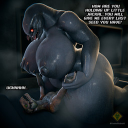 anthro anthro_on_bottom anthro_penetrating anthro_penetrating_female arm_quills big_breasts breast_grab breasts cowgirl_position dialogue dominant dominant_female duo female female_on_top female_penetrated from_front_position fucked_silly hand_on_breast huge_breasts huge_thighs interspecies larger_female larger_penetrated looking_pleasured lying male male/female male_on_bottom male_penetrating male_penetrating_female nipples non-mammal_breasts obscured_penetration on_back on_bottom on_top penetration red_eyes scales self_grope sex size_difference smaller_anthro smaller_male submissive submissive_anthro submissive_male tan_body tan_scales text thick_thighs tongue tongue_out wet wet_body yoshai_the_kobold_(artist) coolmaster98_(modeler) pickle_juice_(modeler) halo_(series) microsoft xbox_game_studios alien ibie'shan kig-yar sangheili scalie 1:1 3d_(artwork) digital_media_(artwork) english_text hi_res