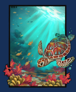 blue_sclera brown_markings brown_shell bubble coral_reef feral grey_body grey_skin light light_beam markings rock sea seabed shell solo sunbeam sunlight turtle_shell underwater water alexpahomov ambient_fish ambient_sealife anthozoan aquatic cheloniid cnidarian coral green_sea_turtle reptile scalie sea_turtle turtle 2023 alpha_channel detailed digital_media_(artwork) digital_painting_(artwork) hi_res painting_(artwork)