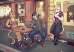 anthro beverage chair cigarette furniture group male table elie-s_den canid canine canis felid feline mammal wolf