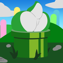 big_butt bottom_heavy butt butt_focus faceless_character green_body huge_butt male multicolored_body outside pear-shaped_figure pipe solo stuck tail two_tone_body wide_hips cordometer mario_bros nintendo green_yoshi scalie yoshi 1:1 2019 hi_res