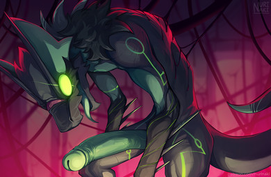 after_transformation anthro arm_markings arm_spikes big_penis biped black_body black_scales black_tail cheek_tuft detailed_background dipstick_tail empty_eyes erection facial_scar facial_tuft foreskin genitals glans glowing glowing_eyes green_body green_eyes green_glans green_markings green_penis green_scales green_tail_tip green_tongue huge_penis humanoid_genitalia humanoid_penis leg_markings long_penis male male_anthro markings multicolored_body multicolored_scales neck_tuft nose_scar nude nude_anthro nude_male open_mouth penis retracted_foreskin scales scar slim solo spikes spikes_(anatomy) tail tail_markings thigh_markings tongue tongue_out tuft two_tone_body two_tone_scales nurinaki capcom monster_hunter prowler_(game) kivuli_(regalbuster) dusk_prowler flying_wyvern nargacuga scalie 2025 digital_media_(artwork) digital_painting_(artwork) painting_(artwork)