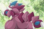 2015 ambiguous_gender blush bodily_fluids drapion generation_4_pokemon hi_res nintendo plant pokemon pokemon_(species) rear_view solo sweat tree type
