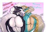anthro big_breasts breast_size_difference breasts butt butt_squish duo female female/female huge_breasts looking_at_viewer mature_female presenting presenting_hindquarters seducing_viewer seductive squish tail lunarnobis suninverted capcom monster_hunter mama_josephine mama_silver fanged_wyvern stygian_zinogre zinogre absurd_res hi_res