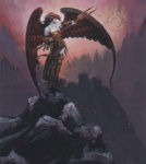 angel angel_wings anthro armor beak bipedal black_hair bracers breastplate breasts brom cleavage cliff clothed clothing digital_painting_(art) female front_view full-length_portrait gauntlet greaves hair helmet holding humanoid humanoid_face long_hair looking_away mountain outside overcast pale_skin polearm pose snow solo standing sunset thigh_highs traditional_media trident warm_colors weapon wings
Rating: Safe
Score: 7
User: EDFDarkAngel1
Date: August 08, 2013