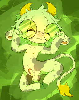 anthro balls erection foreskin genitals grass humanoid_genitalia humanoid_penis lying lying_on_grass male on_back on_grass on_ground partially_retracted_foreskin penis plant shota solo stretching tight_foreskin young littlecowgomoo littlemoo_(character) bovid bovine cattle mammal absurd_res hi_res