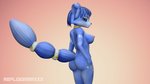 anthro big_breasts blue_body blue_fur blue_hair breasts butt female fur hair looking_at_viewer nude solo reploidmanxxx nintendo star_fox krystal_(star_fox) canid canine fox mammal 3d_(artwork) digital_media_(artwork) hi_res source_filmmaker_(artwork)