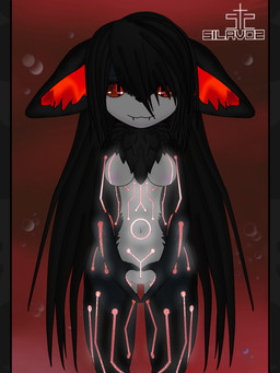 anthro black_body black_fur black_hair breasts clitoris female fur genitals hair heart_eyes heart_symbol navel nipples red_eyes smile solo vulva white_body white_fur silavos made_in_abyss fan_character domestic_cat felid feline felis mammal narehate 3:4 archived_source hi_res