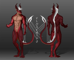 animal_genitalia anthro dewclaw digitigrade fur genital_slit genitals green_eyes hair male muscular muscular_male red_body solo standing tail tail_tuft tuft white_body white_fur white_hair reterion load_(reterion) mythology vlykerios draconis_(load) dragon lizard lizardman mythological_creature mythological_scalie reptile scalie wingless_dragon absurd_res digital_drawing_(artwork) digital_media_(artwork) digital_painting_(artwork) hi_res model_sheet painting_(artwork)