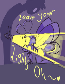 all_fours antennae_(anatomy) big_breasts breasts duo eyelashes female flashlight heart_symbol insect_wings lights_off male male/female open_mouth purple_background simple_background text tilde_after_text tongue wings gooberwares arthropod human insect lepidopteran mammal moth 2026 english_text hi_res