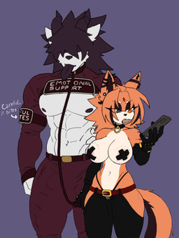 bite_mark black_hair duo electronics female hair male male/female orange_body phone white_body damageisreally devil_draenor sega sonic_the_hedgehog_(series) canid canine canis domestic_dog husky mammal nordic_sled_dog spitz 3:4 hi_res