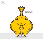 balls big_balls big_penis ear_piercing genitals huge_penis long_penis male nude penis piercing simple_background solo text vein veiny_penis bonguitoweon giraffe giraffid mammal digital_media_(artwork) english_text hi_res