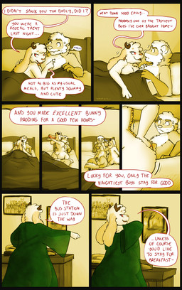 anthro antlers bodily_fluids boop breasts butt butt_focus clothing dominant dominant_female female fluffy hand_on_chest horn male nervous nose_boop nude robe slightly_chubby slightly_chubby_female sweat sweatdrop thick_thighs under_covers themuffinly muffin_(themuffinly) winnie_(themuffinly) domestic_ferret jackalope lagomorph leporid mammal mustelid musteline rabbit true_musteline weasel comic hi_res