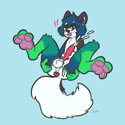 3_toes anal anal_penetration anthro anus balls bedroom_eyes blep blue_background blue_body blue_fur blue_hair buttplug buttplug_in_ass buttplug_insertion chest_tuft erection feet fluffy fluffy_tail fur gem genitals green_body green_fur hair half-closed_eyes inviting jewel_buttplug knot looking_at_viewer male narrowed_eyes object_in_ass pawpads paws penetration penis perineum pink_pawpads pink_penis plug_(sex_toy) plug_insertion seductive sex_toy sex_toy_in_ass sex_toy_insertion simple_background smile smirk smug smug_face solo spread_legs spreading tail toes tongue tongue_out tuft vein veiny_penis white_body white_fur xing1 canid canine fox mammal 1:1 hi_res