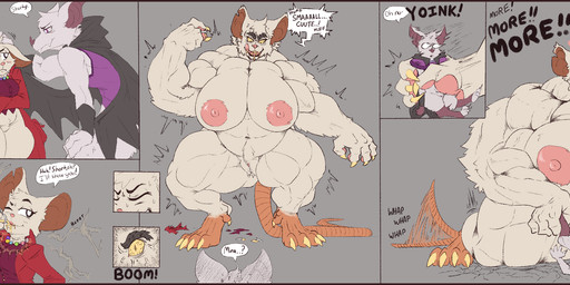 abs amazon_position anthro areola biceps big_breasts big_muscles blush bodily_fluids breasts clothed clothing death_by_snu_snu dialogue dominant dominant_female drooling drugs duo erection expansion feet female female_penetrated fur genital_fluids genitals grabbing growth headpat huge_breasts huge_muscles hyper hyper_muscles imminent_sex larger_female male male/female male_penetrating male_penetrating_female membrane_(anatomy) membranous_wings muscle_growth muscular muscular_anthro muscular_female nipples notched_ear nude onomatopoeia open_mouth penetration penis saliva sex simple_background size_difference smaller_male sound_effects speech_bubble standing tail tail_motion tailwag text thick_thighs toes tongue tongue_out topwear transformation vaginal vaginal_penetration vulva wide_hips wings signirsol mina_the_hollower yacht_club_games beast_mina_(mina_the_hollower) mina_(mina_the_hollower) thorne_(mina_the_hollower) bat mammal mouse murid murine rodent colored comic digital_media_(artwork) english_text hi_res