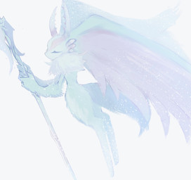 ambiguous_gender antares_(kirby_and_the_forgotten_land) anthro antlers biped chest_tuft digitigrade eyes_closed featureless_crotch fluffy fluffy_tail fur head_wings holding_melee_weapon holding_object holding_polearm holding_spear holding_weapon horn huge_wings melee_weapon mouthless multicolored_body multicolored_fur neck_tuft nude_anthro polearm side_view simple_background solo spear tail tan_body tan_fur teal_body teal_fur tuft unusual_wing_placement weapon white_background wings gemini_kirby kirby_(series) nintendo fecto_elfilis alien chinchilla chinchillid mammal rodent starling_(kirby) digital_drawing_(artwork) digital_media_(artwork) digital_painting_(artwork) hi_res painting_(artwork)