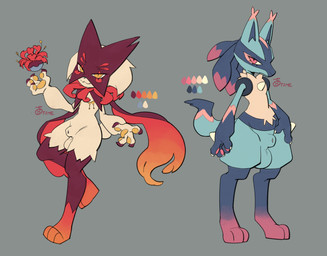 animal_genitalia anthro balls blue_body blue_fur fur genitals male mastectomy_scar multicolored_body nude scar sheath simple_background solo tail visibly_trans honeydewt1me nintendo pokemon rowan_(honeydewt1me) sirius_(honeydewt1me) canid canine felid feline generation_4_pokemon generation_9_pokemon lucario mammal meowscarada pokemon_(species) absurd_res hi_res trans_(lore) trans_man_(lore)