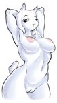 anthro big_breasts breasts female genitals horn narrowed_eyes nipples pose pussy solo wide_hipped_female wide_hips panthera_cantus undertale undertale_(series) toriel bovid caprine goat mammal hi_res