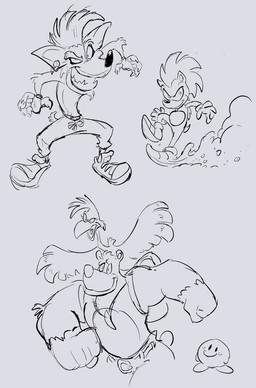 anthro backpack bottomwear clothing duo female footwear gloves group handwear male panties pants running shoes underwear wings havesomemoore activision banjo-kazooie crash_bandicoot_(series) kirby_(series) nintendo rareware sega sonic_the_hedgehog_(series) banjo_(banjo-kazooie) crash_bandicoot kazooie kirby sonic_the_hedgehog avian bandicoot bear bird eulipotyphlan hedgehog mammal marsupial hi_res